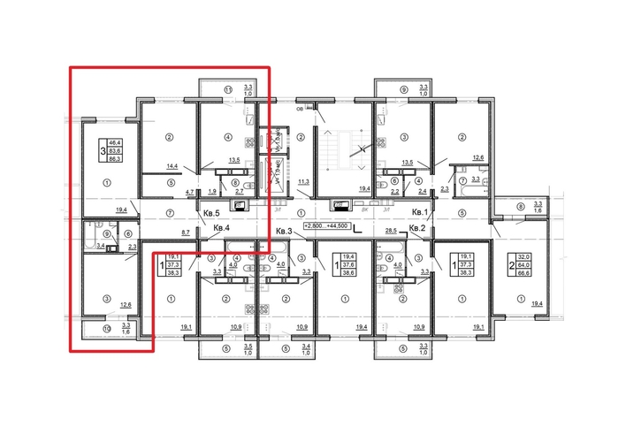 3-комнатная квартира, 86.3кв.м - изображение 1