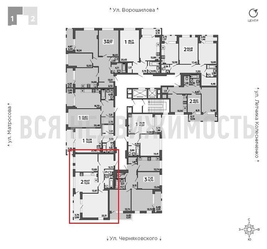 2-комнатная квартира, 72.55кв.м - изображение 1