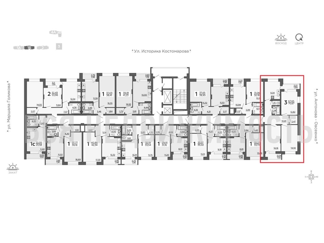 3-комнатная квартира, 70.67кв.м - изображение 1