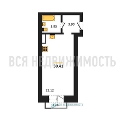 квартира-студия, 30,41кв.м. квартира-студия, 30,41кв.м. - изображение 1