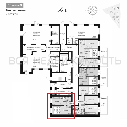 1-комнатная квартира, 38.06кв.м - изображение 1