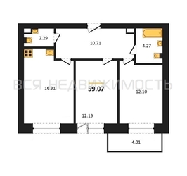2-комнатная квартира, 59.07кв.м - изображение 1