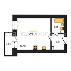 квартира-студия, 29,99кв.м. - изображение 1