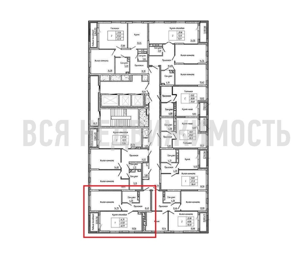 1-комнатная квартира, 48.79кв.м - изображение 1