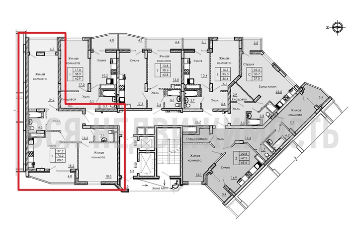 2-комнатная квартира, 80.8кв.м - изображение 1