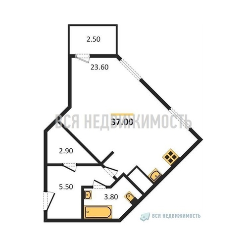 квартира-студия, 37кв.м. - изображение 0