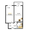 1-комнатная квартира, 45.28кв.м - изображение 1 1-комнатная квартира, 45.28кв.м - изображение 1
