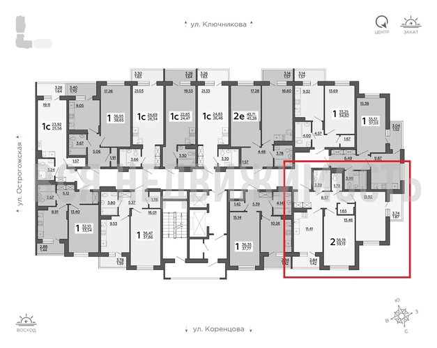 2-комнатная квартира, 59.13кв.м - изображение 1