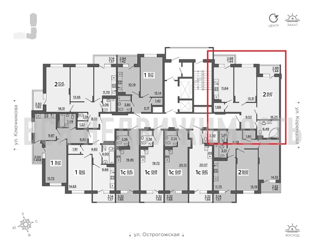 2-комнатная квартира, 61.75кв.м - изображение 1