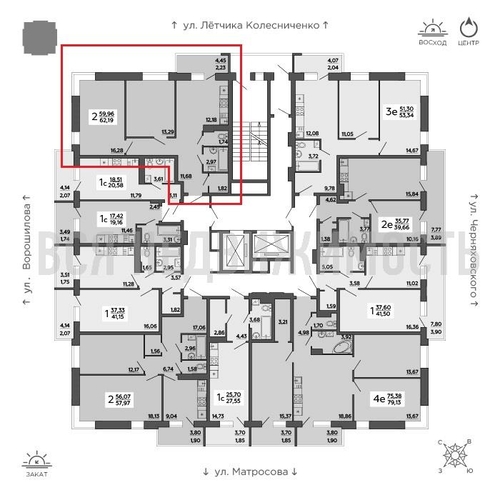 2-комнатная квартира, 62.72кв.м - изображение 1