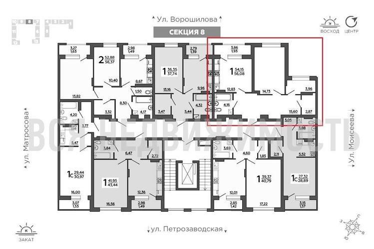 1-комнатная квартира, 56.08кв.м - изображение 1