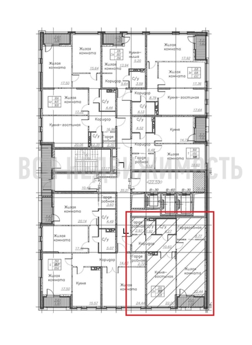 1-комнатная квартира, 74.56кв.м - изображение 1