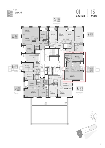 2-комнатная квартира, 68.3кв.м - изображение 1