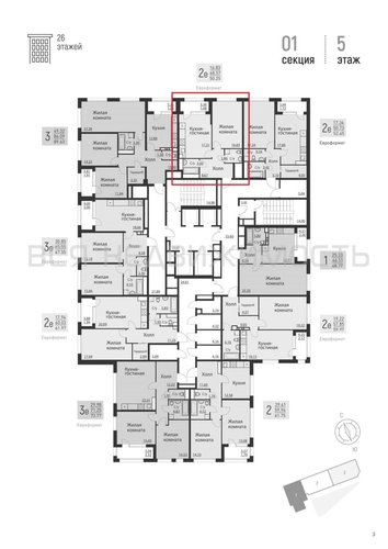 1-комнатная квартира, 51.14кв.м - изображение 1