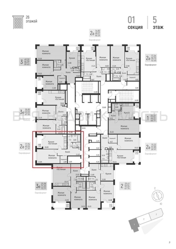 1-комнатная квартира, 61.21кв.м - изображение 1