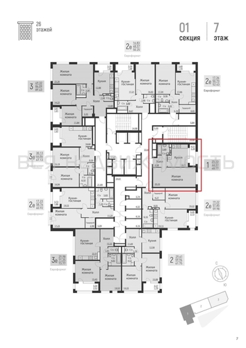 1-комнатная квартира, 48.48кв.м - изображение 1