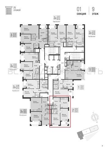 2-комнатная квартира, 61.16кв.м - изображение 1