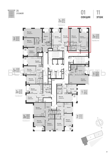 1-комнатная квартира, 51.96кв.м - изображение 1