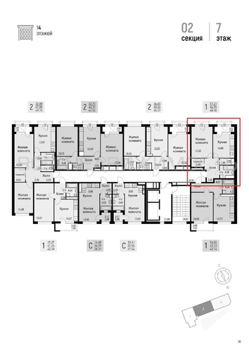 1-комнатная квартира, 50.08кв.м - изображение 1