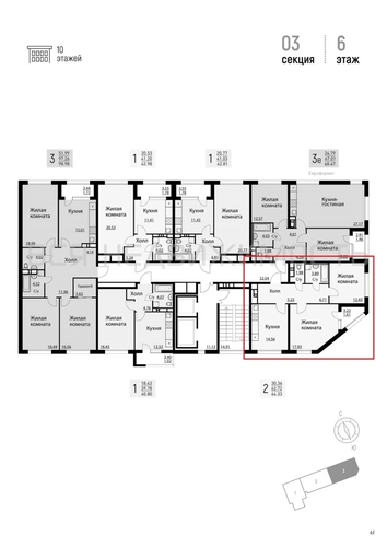 2-комнатная квартира, 64.14кв.м - изображение 1