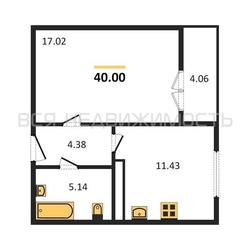 1-комнатная квартира, 40кв.м - изображение 1