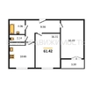 2-комнатная квартира, 61.42кв.м - изображение 1