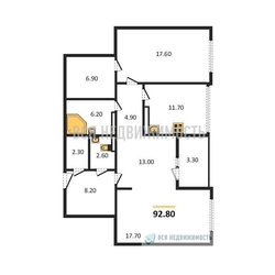 2-комнатная квартира, 92.8кв.м - изображение 1