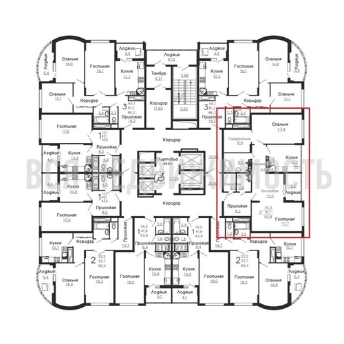 2-комнатная квартира, 92.8кв.м - изображение 1