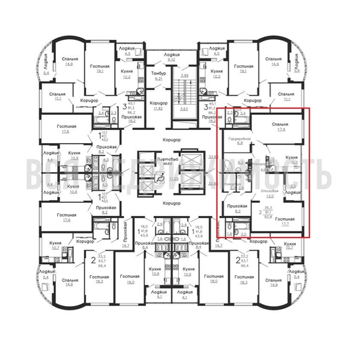 2-комнатная квартира, 92.8кв.м - изображение 1