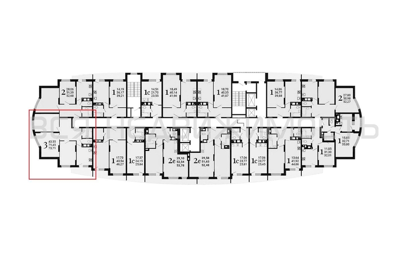 3-комнатная квартира, 75.1кв.м - изображение 1