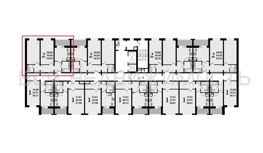 2-комнатная квартира, 56.1кв.м - изображение 1