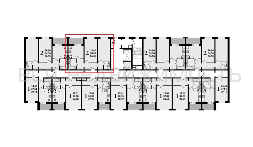 2-комнатная квартира, 56.2кв.м - изображение 1