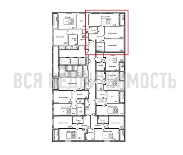 2-комнатная квартира, 74.62кв.м - изображение 1