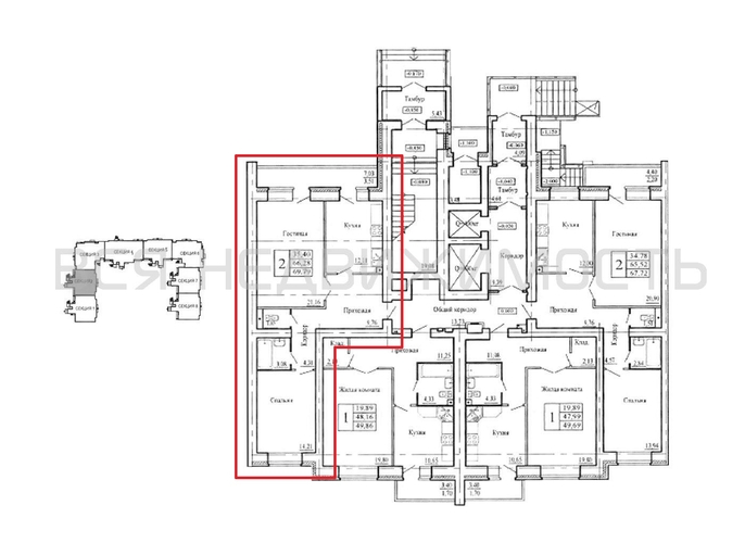 2-комнатная квартира, 70.1кв.м - изображение 1