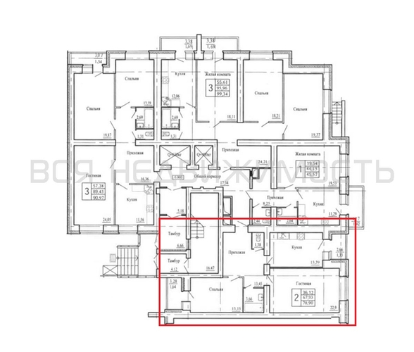 2-комнатная квартира, 71.4кв.м - изображение 1