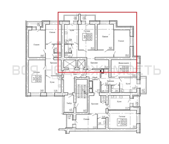 3-комнатная квартира, 100.4кв.м - изображение 1