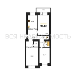 3-комнатная квартира, 94.3кв.м - изображение 1