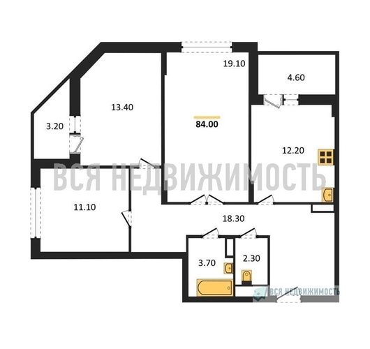 3-комнатная квартира, 84кв.м - изображение 0