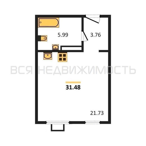 квартира-студия, 31,48кв.м. - изображение 0