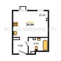 квартира-студия, 24,04кв.м. квартира-студия, 24,04кв.м. - изображение 1