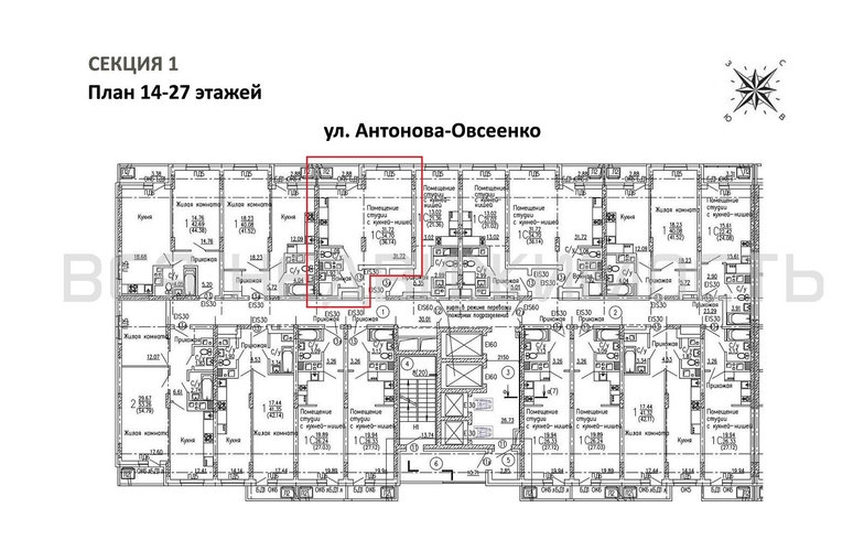 квартира-студия, 36,14кв.м. - изображение 1