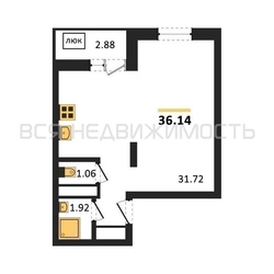 квартира-студия, 36,14кв.м. - изображение 1