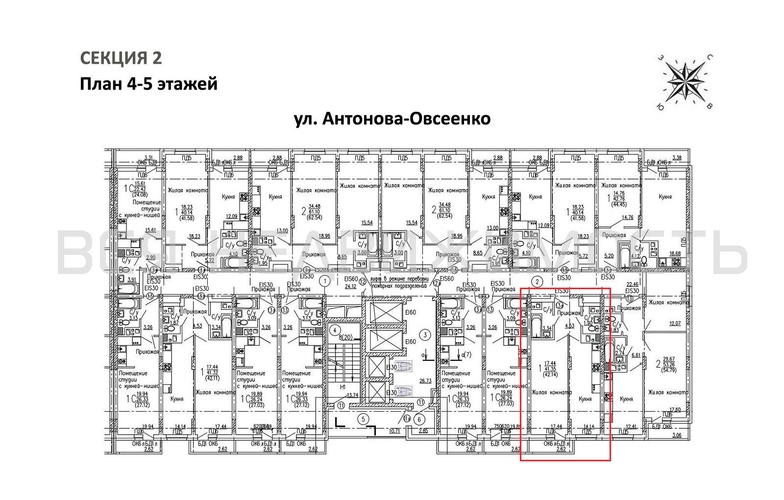 1-комнатная квартира, 42.14кв.м - изображение 1