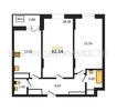 2-комнатная квартира, 62.54кв.м - изображение 1 2-комнатная квартира, 62.54кв.м - изображение 1